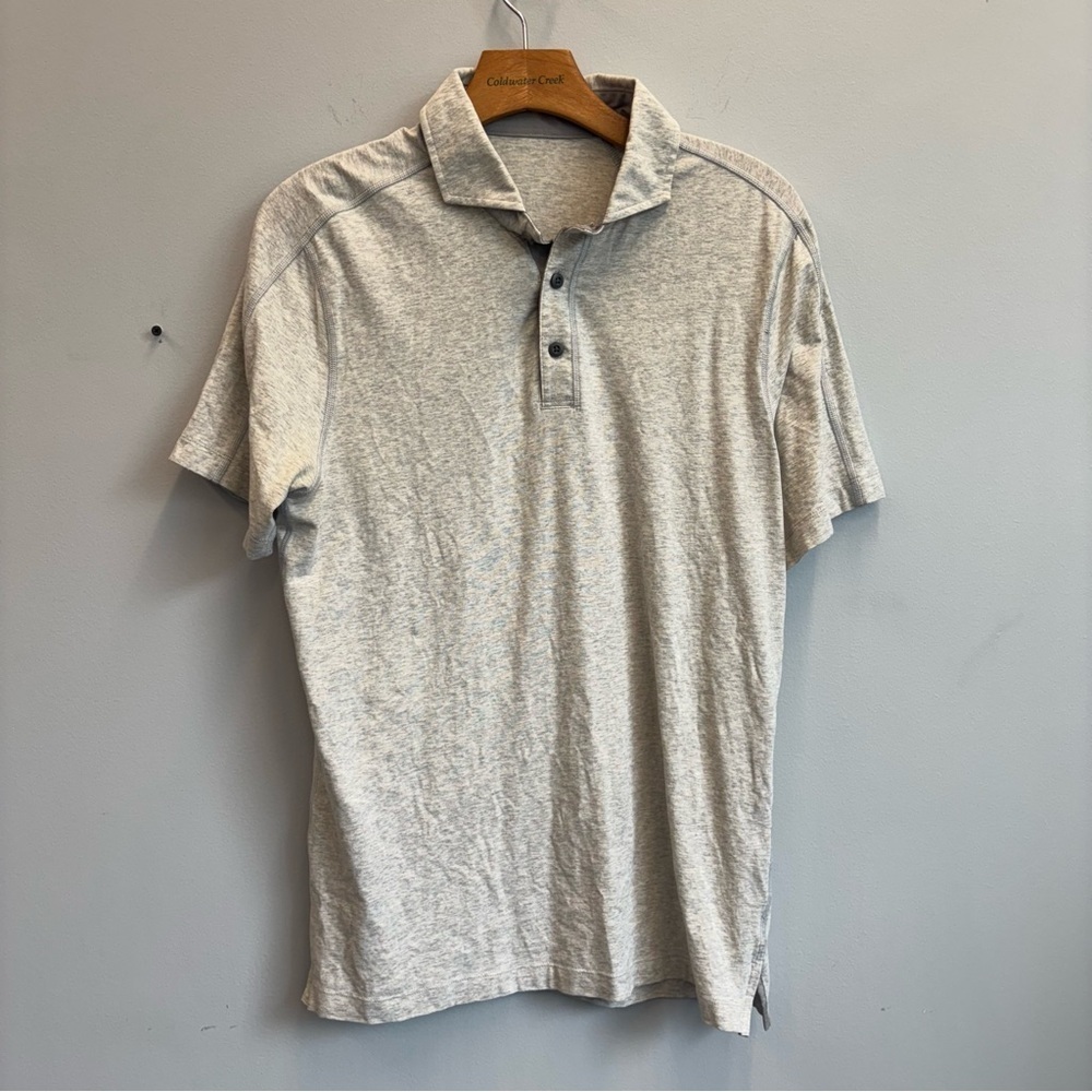 Lululemon‎ Performance Polo Shirt Mens Small Short Sleeve Light Gray